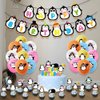 Uniquer Penguin Theme Birthday Party Decoration, Happy Birthday Penguin Banner Latex Balloons Cake Topper, Party Supplies