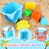 Luucio 42 PCS Beach Toys and Sand Toys, Sandbox Toys Beach Toys for Kids 3-10, Kids Beach Toys with Sand Bucket, Mesh Bags, Kids Sunglasses, Sand Castle Toys for Beach, Sand Toys for Toddlers Age 3-5