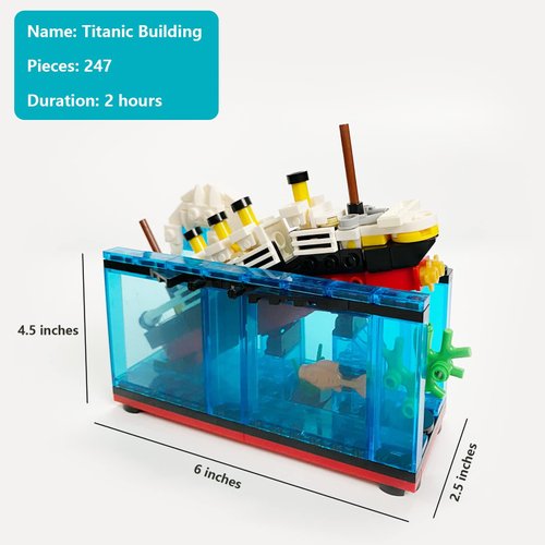 PYPIBAWLY Titanic Sink and Break in Half Toy Building Blocks Set, Titanic Toys for Kids, Titanic Cruise Ship Model Toy, Titanic Model Ship Kit, Boat Bricks Kit 247 PCs