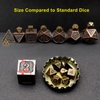 Haxtec Mini Dice Set Tiny Small Metal DND Dice Set with Dice Case Portable Antique Bronze Metal Dice Set for Keychain