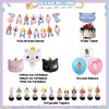 JOPARY Cat Themed Birthday Party Decorations Supplies for Kids Girl, Including Happy Birthday Banners Cat Aluminum Film Balloons Cupcakes Topper Cat Balloons for Pet Cat Parties and Kids' Birthdays