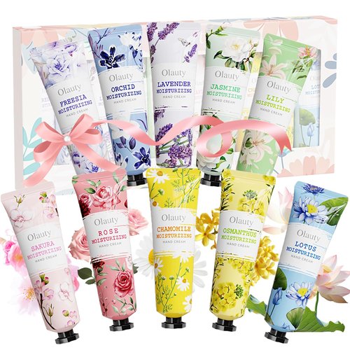10 Pack Mini Hand Cream for Dry Cracked Hands, Moisturizing Hand Cream Gifts Set for Women, Natural Floral Hand Lotion Travel Size Set for Birthday Gifts,Teacher Gifts Nurse Gifts,Christmas Gifts