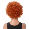 H&Bwig Orange Red Short Curly Wig for Women, 4 pcs set costume Cosplay Wig, Fluffy Wavy Afro Full Wig Party Halloween Costume Wig Reddish Orange Synthetic Hair Wigs