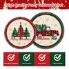 96PCS Christmas Party Supplies Paper Plates and Napkins, Red Green Plaid Christmas Tree Tableware Set Party Plates and Napkins Forks for Winter Christmas Party Decorations Serves 24 (Christmas)