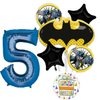 Anagram Batman 5th Birthday Party Supplies 7pc Balloon Bouquet Decorations