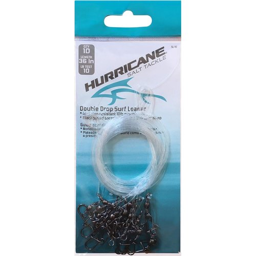 HURRICANE Surf Fishing Leader Bundle - 10 Pound Double Drop Surf Leader, 20 Pound Double Drop Surf Leader and 30 Pound Double Drop Surf Leader.