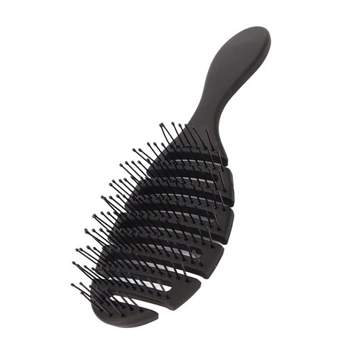 Detangling Hair Brush Lightweight Black Hollow Out Elastic Hair Brush for Men Hair Salon