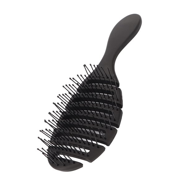 Detangling Hair Brush Lightweight Black Hollow Out Elastic Hair Brush for Men Hair Salon