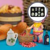LOGOFUN Dollhouse Tea Cup Sets 1:12 Scale Miniature Porcelain Teapot Cup Dish Mini Flower Pattern Teapot Dish for Dollhouse Kitchen Accessories - Green