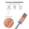 MelodySusie Tapered Barrel Nail Drill Bits, 3/32'' Carbide Tungsten Bits, Suitable for Manicure Pedicure Cuticle Gel Polishing, Technicians Bits, Silver & Rose Gold, Series Bit-S, Medium