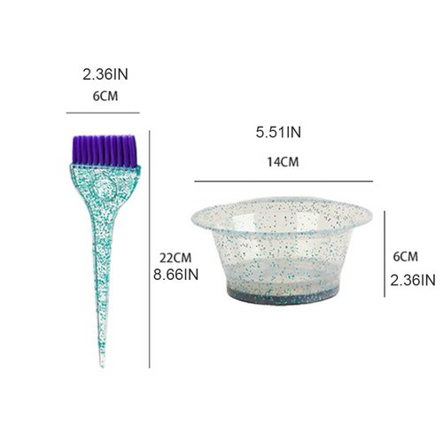 Guojiang Professional Hair Color Dye Mixing Bowl Comb Brush For Salon Tint Coloring Hairdressing Tool Hair Color Brushes Set, Green