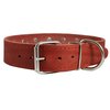 Dogs My Love Genuine Leather Studded Dog Collar 22"x1.4" Red Fits 14.5"-18" Neck