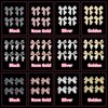 60 Pcs Metal Bow Nail Gems Charms, 3D Alloy Bow Bowkont Nail Charms for Acrylic Nails, 12 Styles Silver Gold Black Bows Nail Art Charms, Bow Nail Jewelry for Nails DIY Y2K Decoration