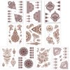 10 Pcs Henna Tattoo Kit Temporary Tattoo Adul Stickers Lace Pattern Fake Tattoos Henna Sticker for Women Girls DIY on Body Face Arms Legs
