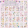 Partywind 1180 Mixed Styles Glitter Temporary Tattoos for Kids, 100 Sheets Tattoo Stickers for Party Supplies Favors, Surprise Dinosaur Mermaid Space Tattoos for Boys Girls Goodie Bag Stuffers