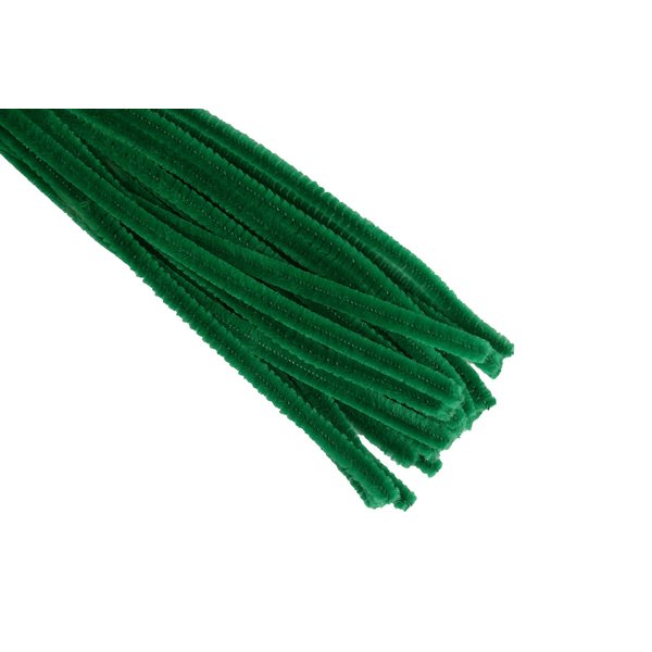 12" Plain Holiday Green Chenille (Pipe Cleaner) 6MM Stems Choose Package Amount (25)
