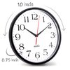 HIPPIH 2 Pack Silent Wall Clock, 10 Inch Non Ticking Quiet Digital Sweep Decorative Battery Operated Wall Clocks for Living Room Bedroom Kitchen School Office Decor, Black