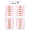 Little Princess Crown - Pink and Gold Princess Baby Shower or Birthday Party Water Bottle Sticker Labels - Set of 20