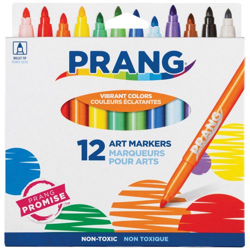 Prang Classic Art Markers, Bullet Tip, Assorted Colors, 12 Count