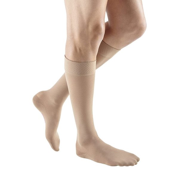mediven Plus for Men & Women, 30-40 mmHg Knee High Stockings w/Silicone Topband, Closed Toe