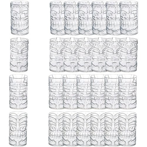 Fun Express Bulk Clear Tiki Totem Plastic Cups, 24 Piece