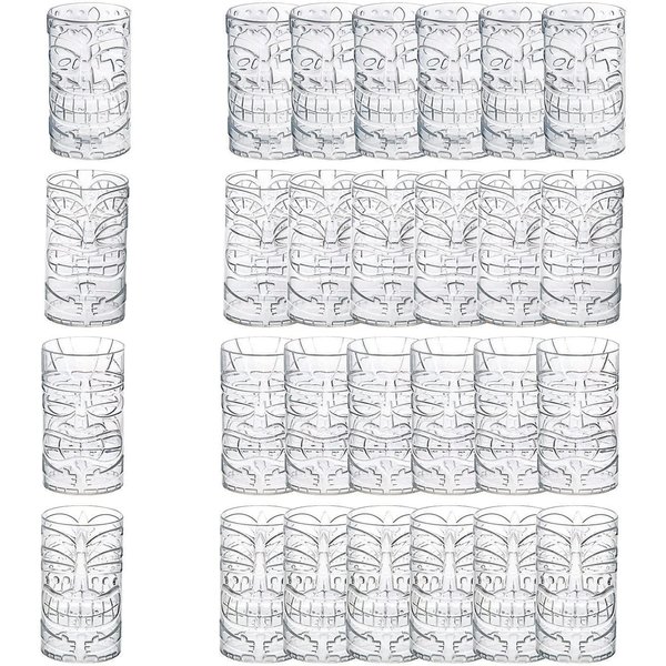 Fun Express Bulk Clear Tiki Totem Plastic Cups, 24 Piece