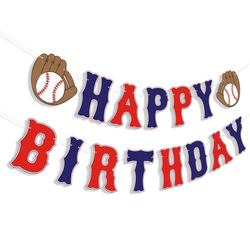 Kitticcino Baseball Happy Birthday Banner Sports Theme Birthday Party Decorations Carnival Baseball Birthday Party Supplies Party Favors