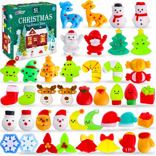 Christmas Goodie Bag Stuffers, 42 Pcs Christmas Squishies Toys for Kids Squishies Bulk Toy Mochi ...