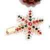 Christmas Hair Pins for Women Girls Rhinestone Crystal Snowflake Reindeer Wreath Xmas Tree Hair Clips Barrettes Accessories Festive Holiday Party Favors (snowflake reindeer christmas hair pins)