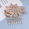 Yheakne Crystal Wedding Hair Comb Gold Rhinestone Hair Comb Bride Hair Comb Headdress Crystal Bridal Hair Accessories for Bride and Bridesmaid Decorative Headpieces (Gold)