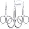 3 Pieces Cuticle Curved Scissors Manicure Scissors Stainless Steel Facial Hair Grooming Scissors Multi-purpose Curved Craft Scissors Cuticle Scissors for Nail, Eyebrow, Eyelash, Dry Skin Curved Blade