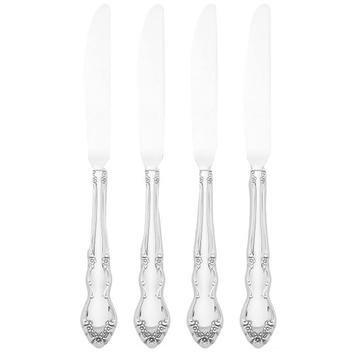 Oneida Dover Fine Flatware Dinner Knives, Set of 4 , 18/10 Stainless Steel, Silverware Set, Dishwasher Safe