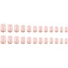 24 Pcs Nude Pink Press on Nails Short Square - SHANRUN Gold French Cute Fake Nails Press ons Nail Art Tips Glue on Nails Full Cover Artificial Acrylic Summer False Nails Stick on Nails Kit for Women