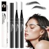 4-Head Split Waterproof Long-lasting Eyebrow Pencil, 2PCS Waterproof Magic Eyebrow Pencil Microblading Eyebrow Pencil,Creates Natural Looking Brows Eye Eyebrow Makeup Eyebrow Pen (Black-2pcs)