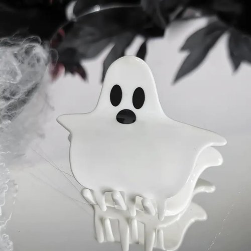 Halloween Hair Claw Clips for Thin Hair, Small Ghost Clips Non-Slip White Ghost Design Claw Clips Halloween Hair Accessories Fashion Hair Styling Party Hair Decorations Cute Hair Barrettes for Women