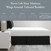 Bed Maker’s Never Lift Your Mattress Wrap Around Bed Skirt, Classic Style, Low Maintenance Wrinkle Resistant Fabric, Traditional 14 Inch Drop Length, California King, Black