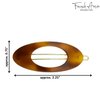 French Amie Oval Small 2 1/4” Celluloid Acetate Side Slide In Strong Hold Hair Clip Barrettes with Tige Boule Clasp for Girls and Women, Made in France (Tortoise Shell)