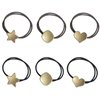 UaiUya 6pcs Metal Hair Ties,Hair Ties Bracelets,Womens Elastic Hair Tie With Star Heart Square