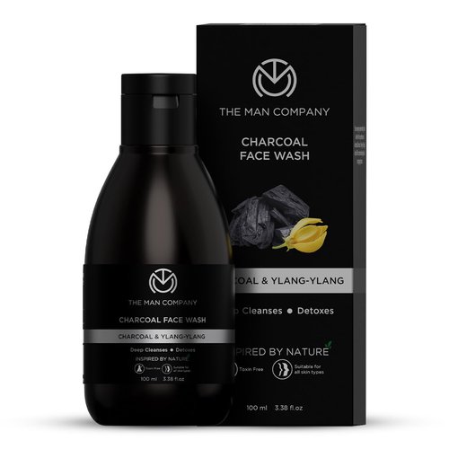 The Man Company Activated Charcoal Face Wash for Men - 100ml | Enriched with Ylang Ylang & Argan Essential Oils | Anti Pollution, Acne Oil Control | Deep Cleansing | Blackheads Removal