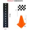 YOELVN 7inch Orange Racing Traffic Cones With Holes on Top,Checkered Flags,Racetrack Floor Runner,Race Car Birthday Party Supplies,Table Centerpiece Decorations 38PCS Set