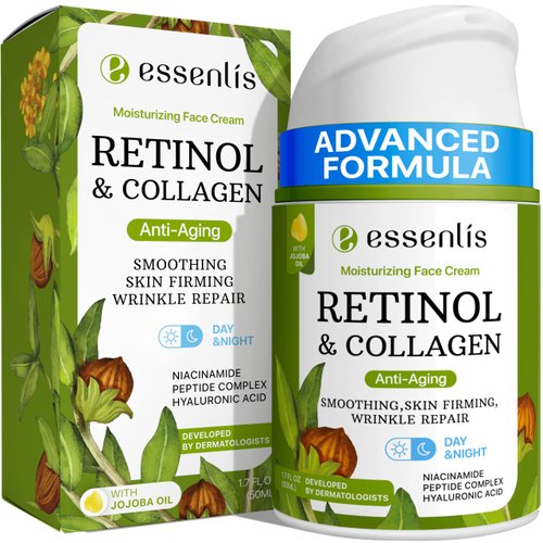 Retinol Cream for Face - Anti Aging Face Moistuirzer with Collagen & Hyaluronic Acid - Day & Night Face Cream for Women and Men