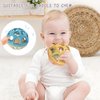 ROHSCE Baby Rattle Ball, Baby Teething Sensory Montessori Toys Soft Chew Toy with Rattles for Babies, Safe Wheat Straw Travel Toys Newborn Gift for Infant Boys Girls 3 6 7 8 9 10 11 12 Months