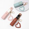 Arvintas 4 PACK PU Leather Potable Chapstick Holder Key Chain Bulk with Mirror, Lipstick Holder Keychain, Lip Balm Organizer Holder Lipstick Travel Makeup Storage Case for Women Girls (Style 2)