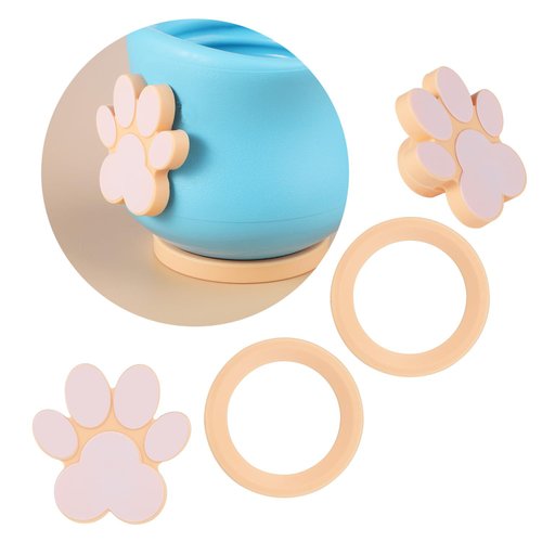 Silicone Plug and Stand for Dog Treat Toy, 2pcs Paw Stoppers and 2pcs Round Stands for Dog Toy Si...