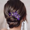 Bohend Rhinestone Hair Comb Crystal Hair Pieces Bridal Wedding Hair Accessories for Women and Girls (A-Purple)