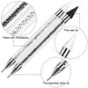 2 Pieces Rhinestone Picker Dotting Pen, Dual-ended Rhinestone Gems Crystals Studs Picker Wax Pencil Pen Crystal Beads Handle Manicure Nail Art DIY Decoration Tool (Black White)