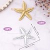 HINZIC 6PCS Starfish Hair Clips, Mermaid Sea Star Ponytail Holder Gold Silver Glitter Bangs Side Barrettes Hair Accessories for Women Halloween Christmas Beach Wedding Birthday