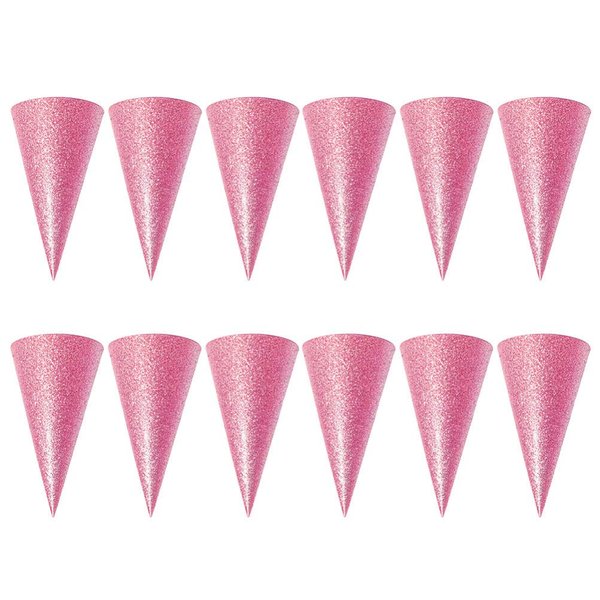 NUOBESTY Stocking Stuffers 12pcs Paper Birthday Cone Hats Birthday Party Hats for Kids Birthday Party Favors Supplies Baby