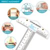 2PCS 6inch/15cm T-Shape Acrylic Transparent T-Ruler for Drafting and General Layout Work Scrapbooking Drafting Tools Scale Ruler for Crafting Zero-Centering Ruler with Inches & Metric Measuring Tool