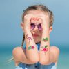 Qpout 20 Sheets Flamingo Tattoos 194 PCS Summer Temporary Tattoos for Kids Pink Cute Face Fake Tattoos Sticker for Girls Baby Shower Prizes Rewards Flamingo Party Supplies Decorations
